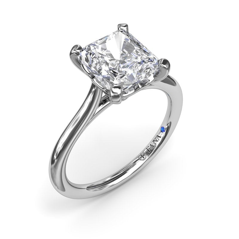 14K white gold ring with round diamonds.