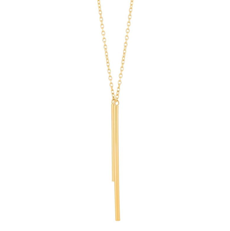 14K yellow gold minimalist pendant necklace.