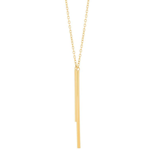 14K yellow gold minimalist pendant necklace.