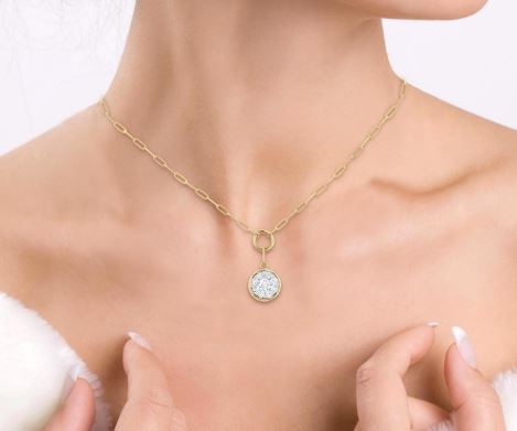 ReMARKable Designs Natural Diamond Necklace in 14 Karat Yellow Gold with 0.25ctw Round Diamonds