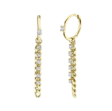 Drop Natural Diamond Earrings in 14 Karat Yellow with 0.35ctw Round Diamonds