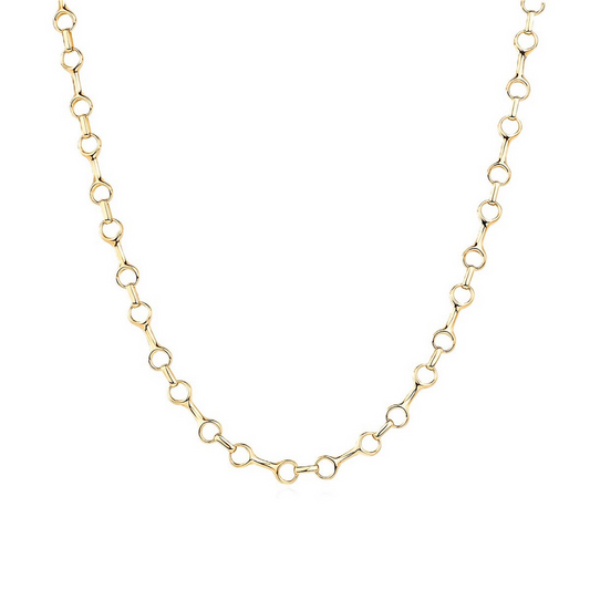 Mondrian Collection Fancy Link Chain in 14 Karat Yellow Gold, 16" 4.7mm