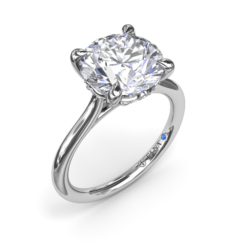 Solitaire Mined Diamond Engagement Ring in 14 Karat White with 0.10ctw G/H SI1 Round Diamond