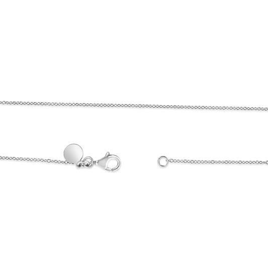 Sterling silver cable chain necklace with clasp.
