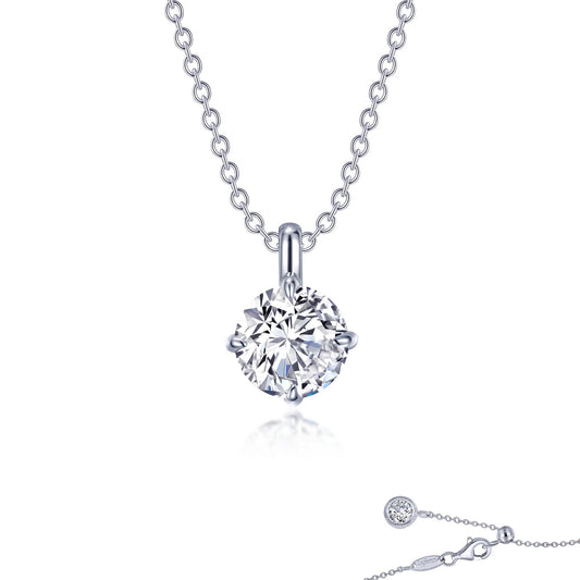 Pendant Simulated Diamond Necklace in Platinum Bonded Sterling Silver 2.00ctw