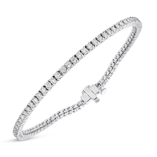ReMARKable Designs Natural Diamond Bracelet in 14 Karat White Gold with 3.11ctw Round Diamonds
