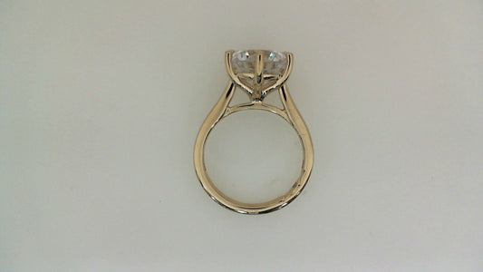 A. Jaffe Three Stone Natural Diamond Semi-Mount Engagement Ring in 14 Karat Yellow Gold