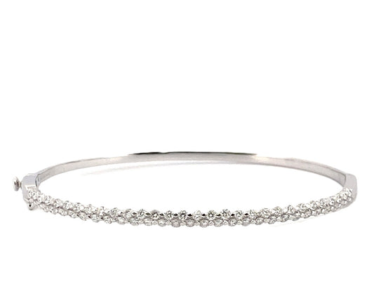 Natural Diamond Bracelet in 14 Karat White with 1.32ctw Round Diamonds