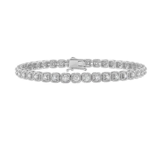 14K white gold diamond bracelet