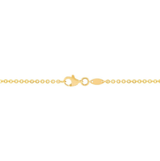 14K yellow gold cable chain necklace.