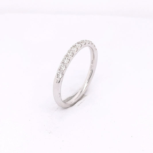 ReMARKable Designs Marks 89 Collection Natural Diamond Stackable Ladies Wedding Band in 14 Karat White Gold with 0.333ctw I/J I1 Round Diamonds