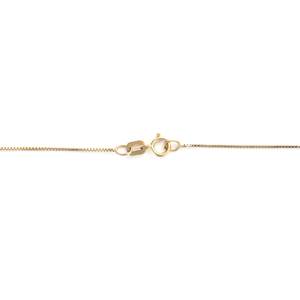 14K yellow gold box chain clasp.
