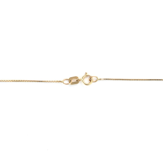 14K yellow gold box chain clasp.