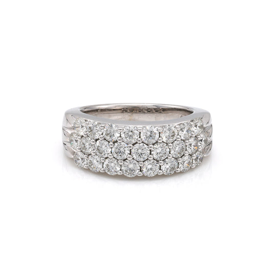 Marks Estate Department 2 Natural Diamond Band in 14 Karat White Gold with 2.08ctw H/I SI1-SI2 Round Diamonds