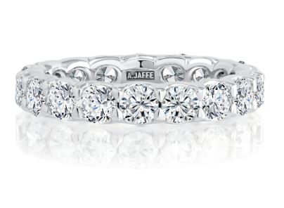 A. Jaffe Eternity Natural Diamond Band in 14 Karat White Gold, Clarity: SI1-SI2, Color: G, Size 7