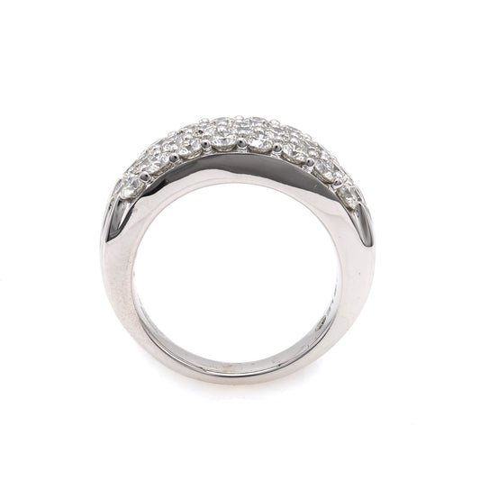 Marks Estate Department 2 Natural Diamond Band in 14 Karat White Gold with 2.08ctw H/I SI1-SI2 Round Diamonds