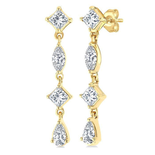 ReMARKable Designs, LLC Natural Diamond Earrings in 14 Karat Yellow Gold with 0.50ctw Various Shapes Diamond