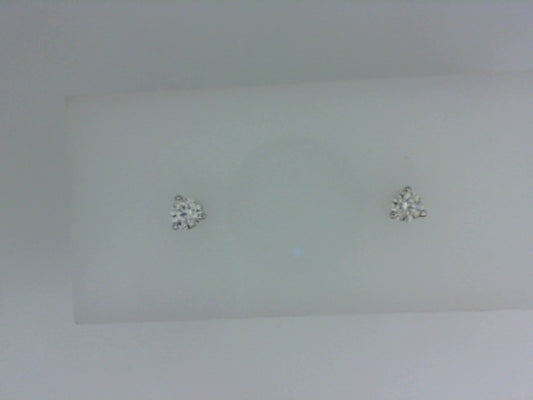 Earth Mined Diamond Studs in 14 Karat White with 0.25ctw G/H I1 Round Diamonds