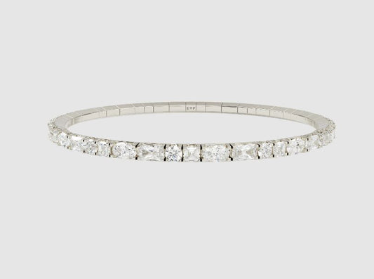 Sterling silver bracelet with cubic zirconia stones.