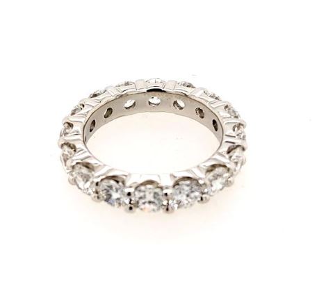 Eternity Ladies Wedding Band in Platinum White with 3.98ctw F VS2-SI1 Round Diamonds