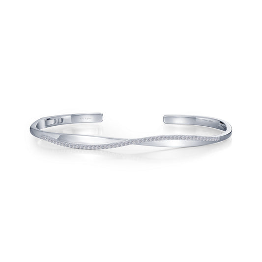 Bangle Simulated Diamond Bracelet in Platinum Bonded Sterling Silver 0.49ctw