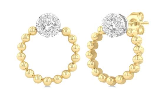 Ashi Diamonds Natural Diamond Earrings in 10 Karat Yellow Gold with 0.24ctw Round Diamonds