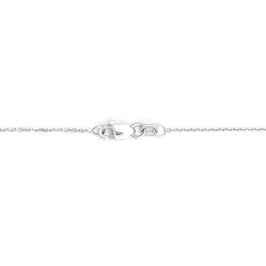 White gold necklace with lobster claw clasp.