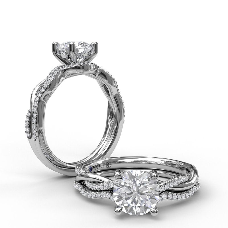 Fana Side Stone Natural Diamond Semi-Mount Engagem