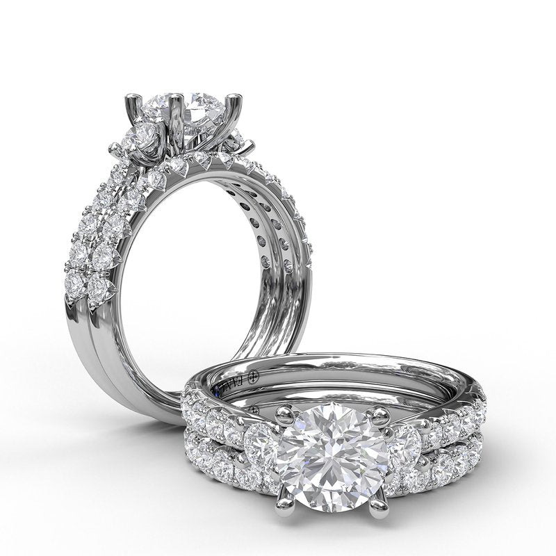 Fana Three Stone Hidden Accent Natural Diamond Sem