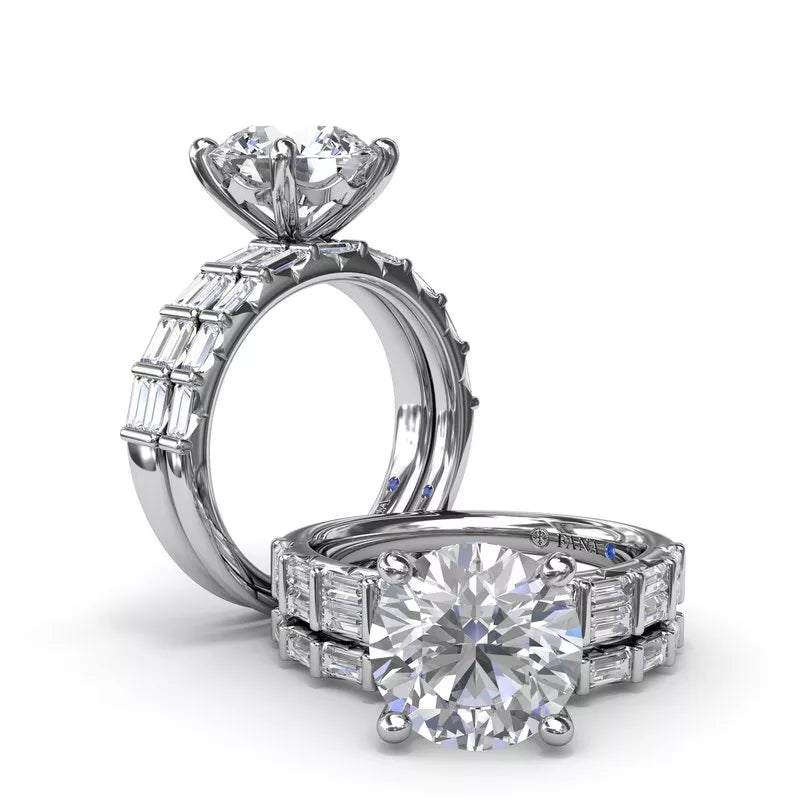 14K white gold ring with diamonds.