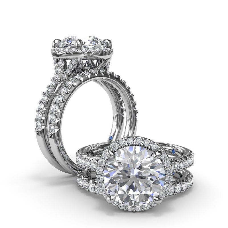 Fana Halo Hidden Accent Natural Diamond Semi-Mount