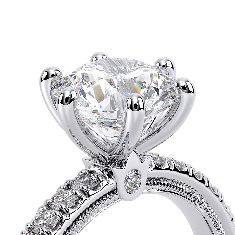 Verragio diamond ring with intricate detailing.