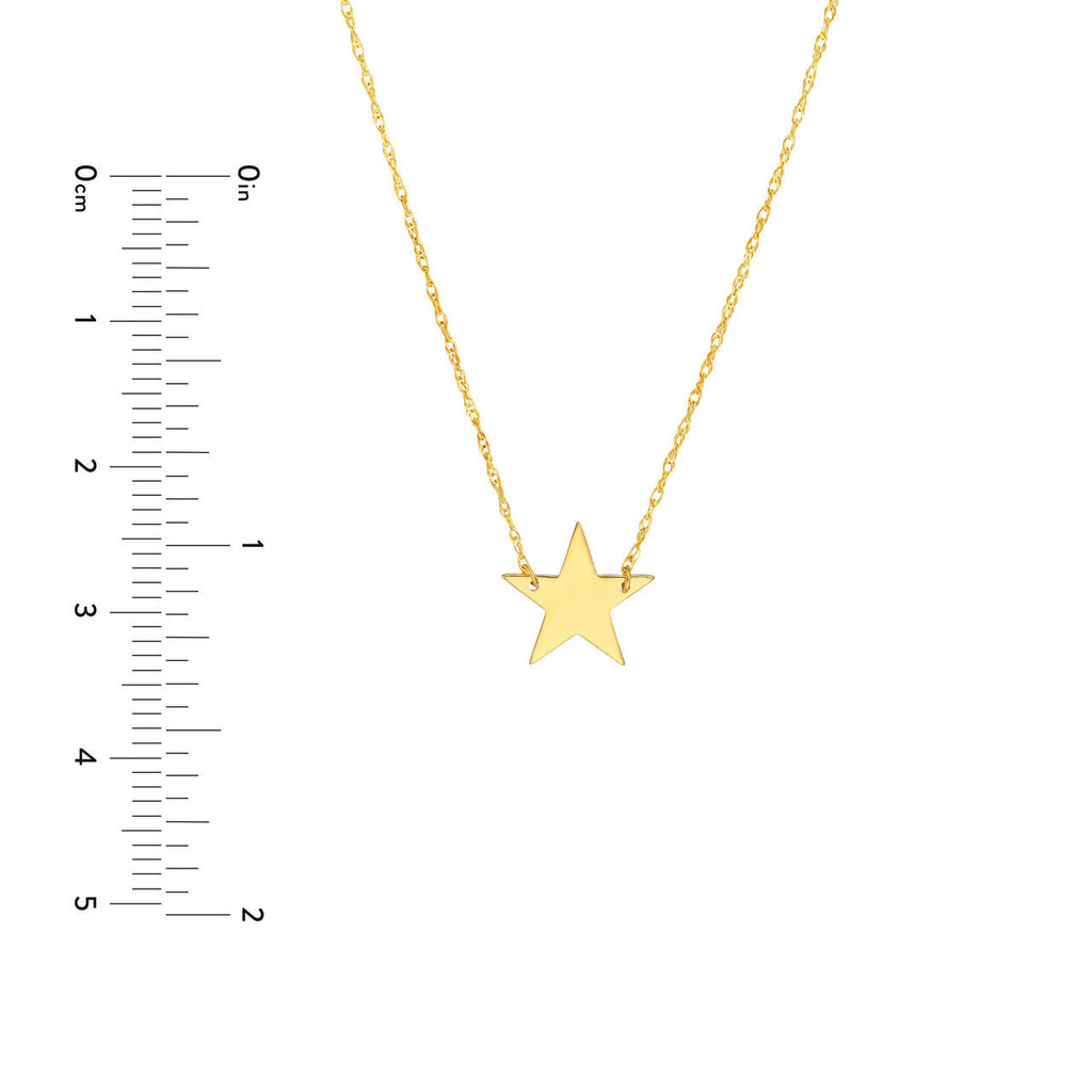 14K yellow gold star pendant necklace.