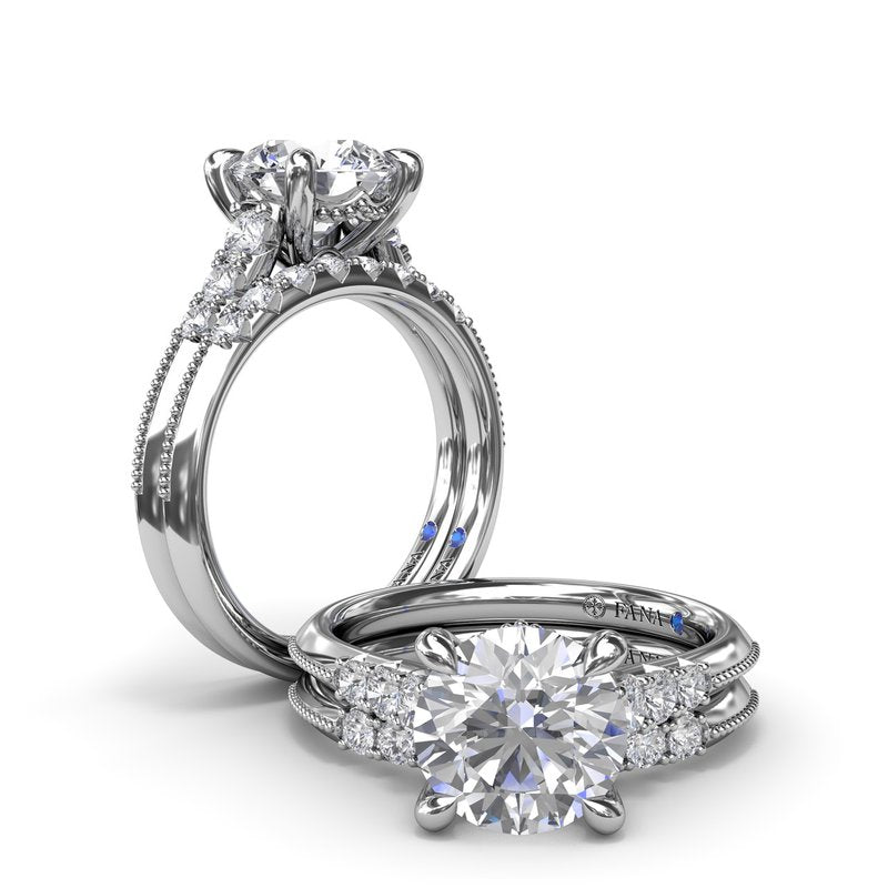 14K white gold diamond solitaire ring.