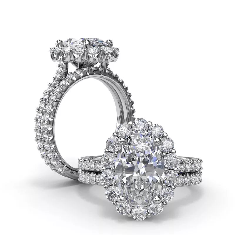 Fana Halo Hidden Accent Natural Diamond Semi-Mount