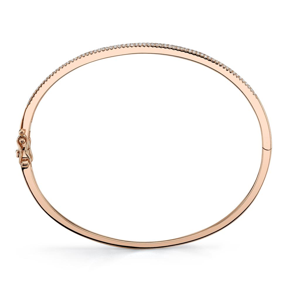 Rose gold bracelet with diamonds.
