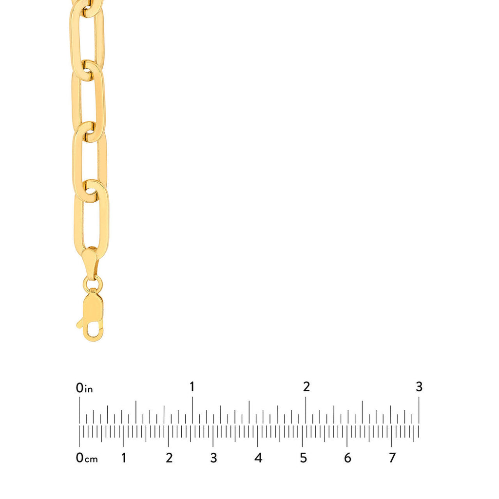 14K yellow gold paperclip chain necklace.