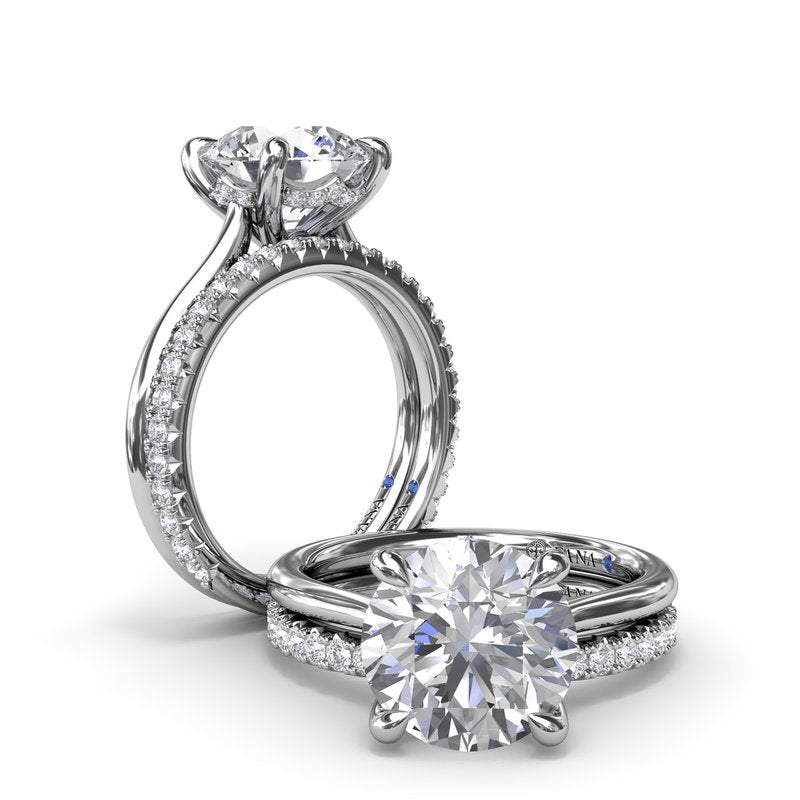 Solitaire Hidden Accent Natural Diamond Semi-Mount
