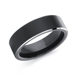 Cobalt white-black carved band, polished satin finish.