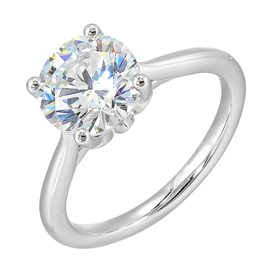 Diamond semi-mount engagement ring in silver.