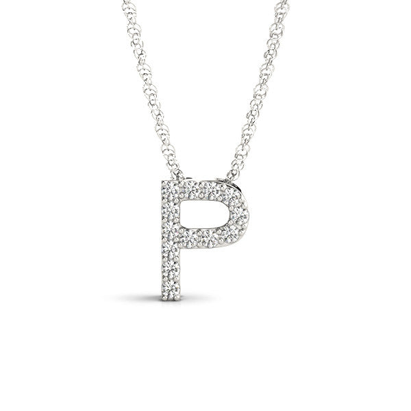 Earth Mined Diamond Necklace in 14 Karat White with 0.06ctw Round Diamonds