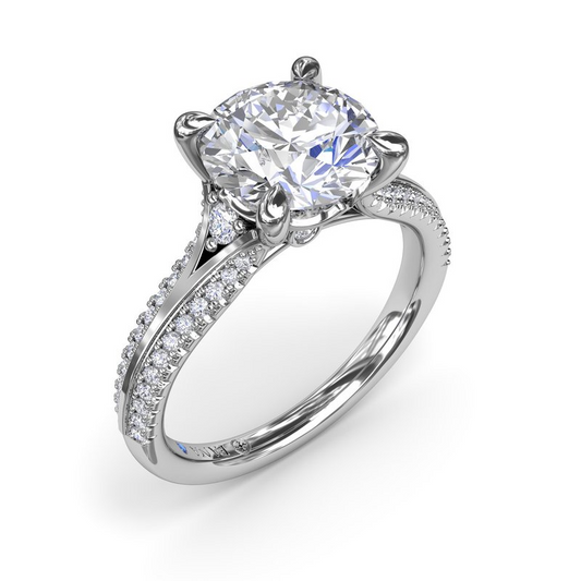 Diamond Accent Natural Diamond Engagement Ring in 14 Karat White with 0.29ctw Round Diamond