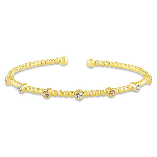 14K yellow gold bracelet with diamonds.