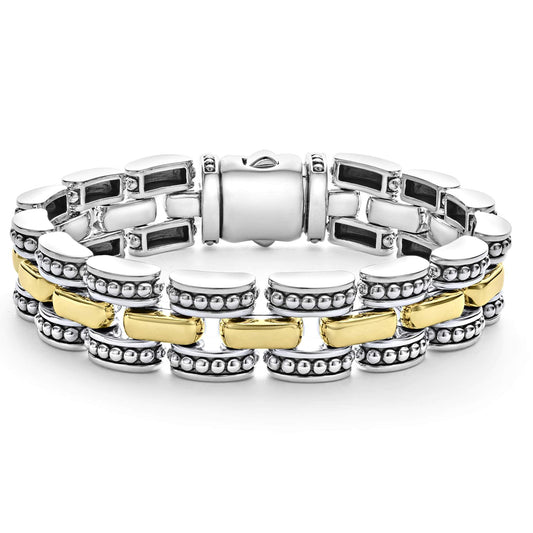High Bar Collection Designed, other Bracelet (No Stones) in Sterling Silver - 18 Karat White - Yellow