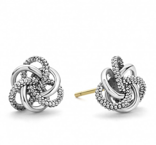 Lagos Love Knot Collection Love Knots Earrings (No Stones) in Sterling Silver White