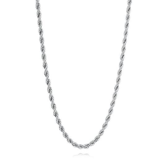 22" Rope 3mm Chain in Stainless Steel White