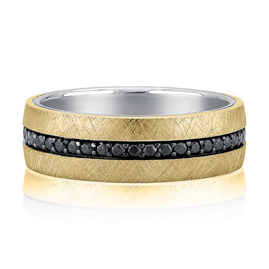 A. JAFFE Men's Natural Diamond Band in 14 Karat Yellow Gold with 0.66ctw Round Diamonds