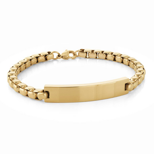 Box Bracelet (No Stones) in Stainless Steel Yellow