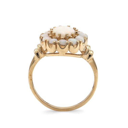 M Estate Collection Color Gemstone Ring in 10 Karat Yellow with 1 Oval Opal 8.27mm-8.27mm