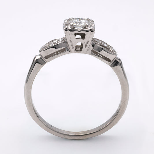 Vintage three-stone diamond engagement ring.
